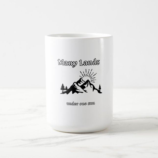 Caneca De Café Camiseta Clássica Muitas Terras Sob Um Sol (Centro)