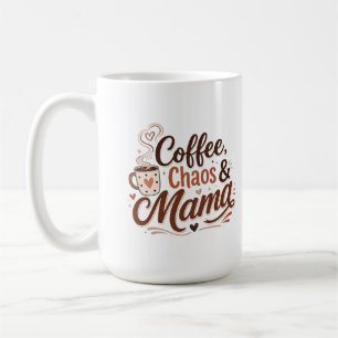 Caneca De Café Camiseta Coffee Chaos Mama Camiseta de Café para