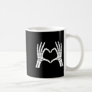 Caneca De Café Camiseta Coração Mãos de Esqueleto Homens Mulheres