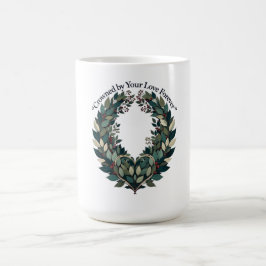 Caneca De Café Camiseta Coroa de Louros pela Sua Amor para Sempre