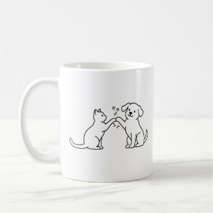 Caneca De Café Camiseta de Arte Rivalidade Aquecida entre Gato e