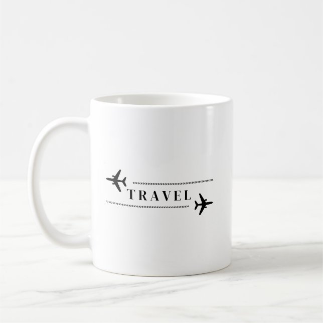 Caneca De Café Camiseta de avião de viagem (Esquerda)