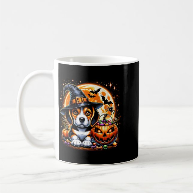 Caneca De Café Camiseta de Cachorro do Halloween1 (Esquerda)