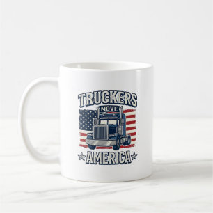 Caneca De Café Camiseta de caminhoneiro vintage Truckers Move Ame