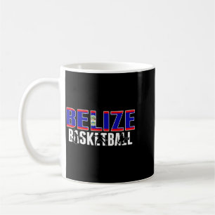 Caneca De Café Camiseta de Fãs de Basquete de Belize Bandeira Bel