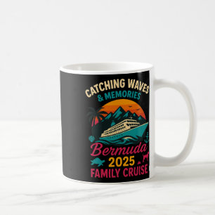 Caneca De Café Camiseta de Férias Bermuda Family Cruise 2025 para