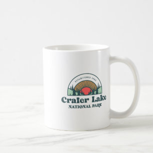 Caneca De Café Camiseta de Férias em Família - Retro Crater Lake