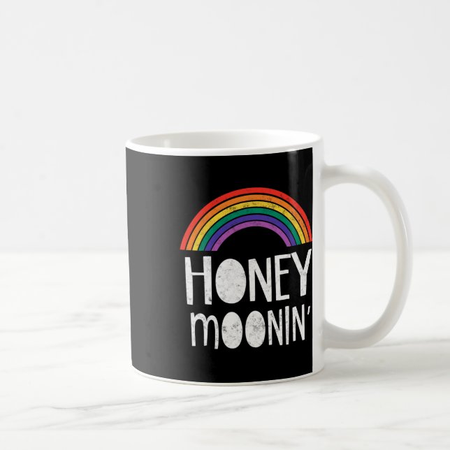 Caneca De Café Camiseta de festa de casamento gay lésbica recém-c (Direita)