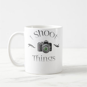 Caneca De Café Camiseta de Fotografia Eu Atiro Coisas Câmera Anti