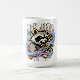 Caneca De Café Camiseta de Grafite de Guaxinim da Night Crew