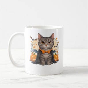 Caneca De Café Camiseta de Halloween de Gato Vampiro Fofo Gatinh