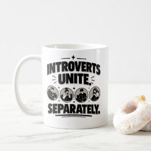 Caneca De Café Camiseta de Humor de Introvertidos Unidos Separada