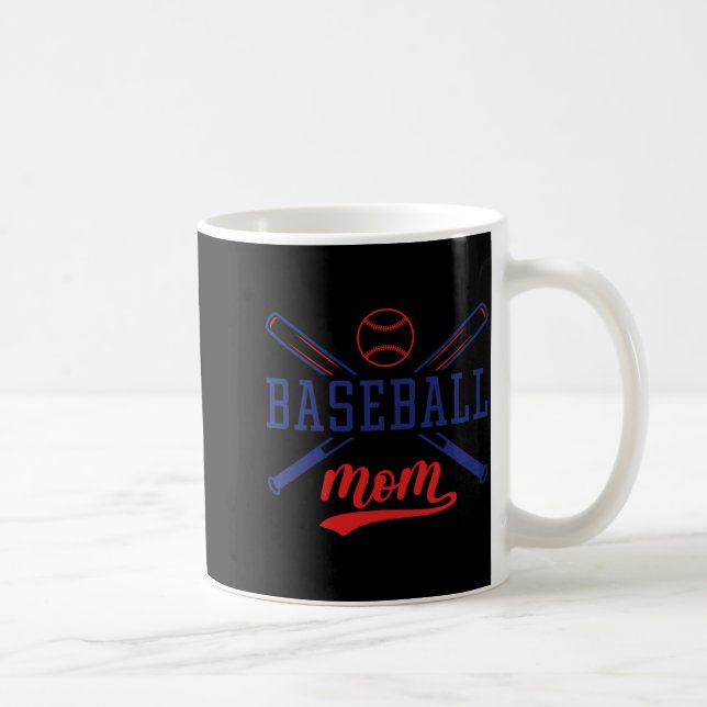Caneca De Café Camiseta de Mãe de Beisebol  (Direita)