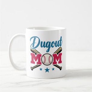 Caneca De Café Camiseta de Mãe do Dugout para Pais de Beisebol T-