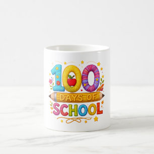 Caneca De Café Camiseta de Meninas Professor 100 Dias de Escola F