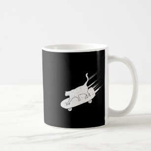 Caneca De Café Camiseta de skatista amante de gatos engraçados fa