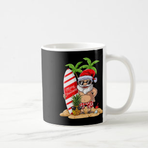 Caneca De Café Camiseta de Surf Havaiano de Papai Noel Natal Verã