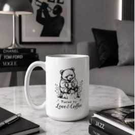 Caneca De Café Camiseta de Urso Engraçado 'Energizado por Amor e