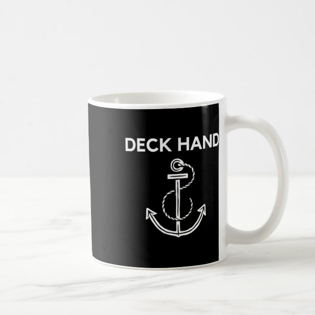 Caneca De Café Camiseta Deck Hand Barco e Vela  (Direita)
