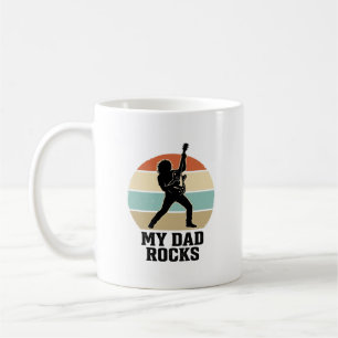 Caneca De Café Camiseta Design Pôr do Sol de Guitarra Vintage do