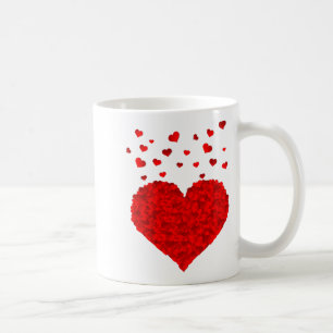 Caneca De Café Camiseta Dia dos Namorados Coração Vermelho Bonito