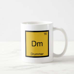 Caneca De Café Camiseta Dm - Baterista Símbolo de Elemento Químic
