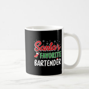 Caneca De Café Camiseta do Bartender Favorito do Papai Noel Festa