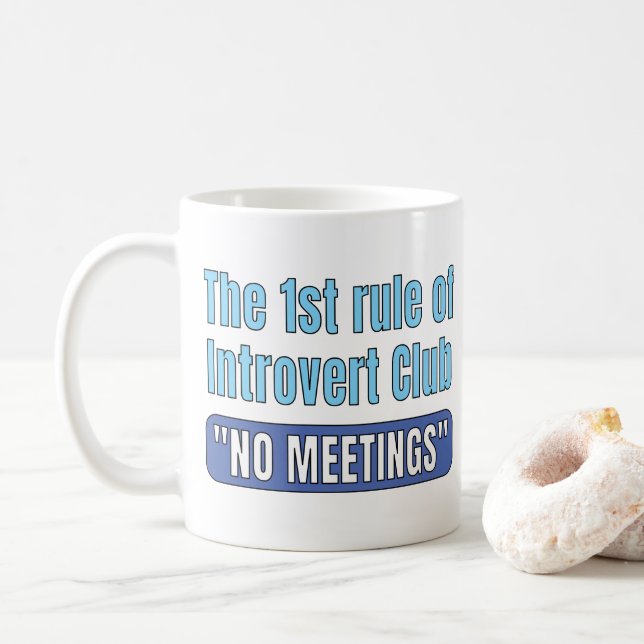 Caneca De Café Camiseta do Clube de Introvertidos (Com Donut)