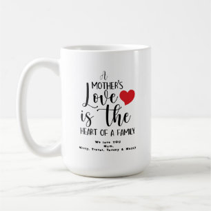 Caneca De Café Camiseta do Dia das Mães Coração de Amor Familiar