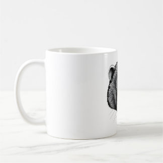 Caneca De Café Camiseta do Lover do Wombat - D Realista Negro e B