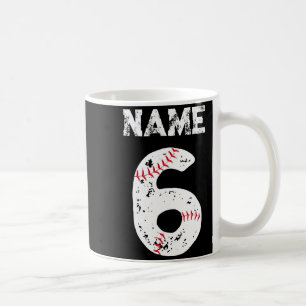 Caneca De Café Camiseta do Time de Beisebol 6 Nome e Número