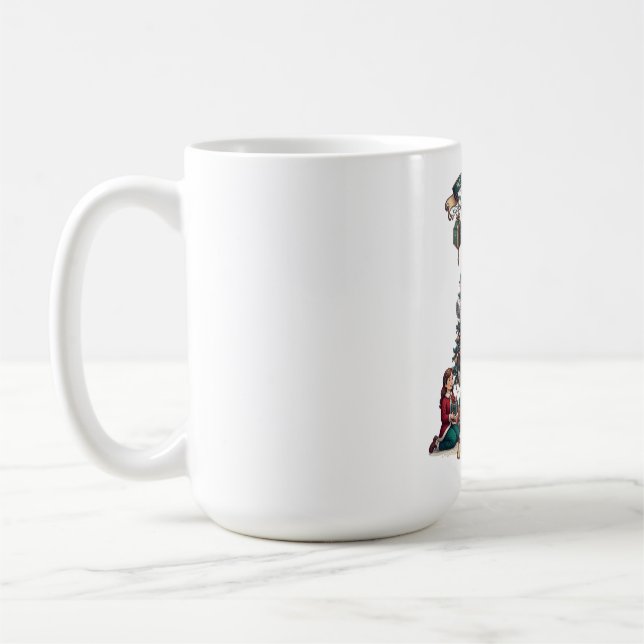 Caneca De Café Camiseta dos Doze Dias de Natal, Árvore de Present (Esquerda)