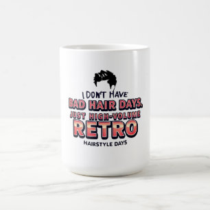 Caneca De Café Camiseta engraçada com citação sobre cabelo retrô 