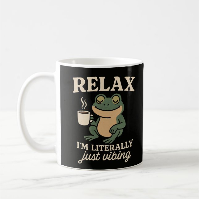 Caneca De Café Camiseta engraçada de sapo retrô com estilo aesthe (Esquerda)