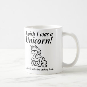 Caneca De Café Camiseta Engraçada de Unicórnio sendo Esfaqueado