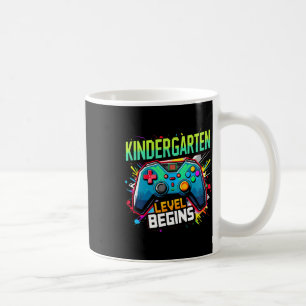 Caneca De Café Camiseta Escolar de Pixel Gamer Inicia Nível de Ja