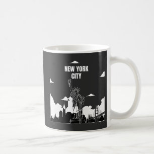Caneca De Café camiseta estilo linha de cenário da cidade de nova
