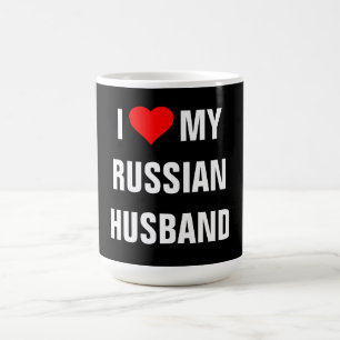 Caneca De Café Camiseta "Eu Amo meu Marido Russo"