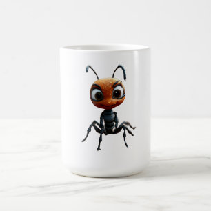 Caneca De Café Camiseta Feminina de Formiga Fofa em Folhas de Out