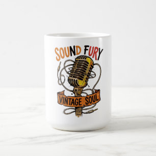 Caneca De Café Camiseta Feminina Gráfica Microfone Vintage Soul S
