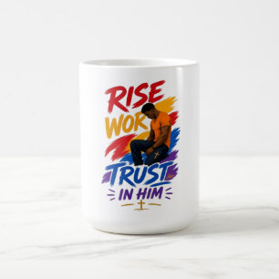 Caneca De Café Camiseta Feminina Gráfica Trabalhe Confie Nele