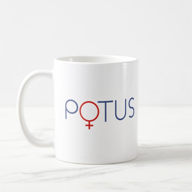 Caneca De Café Camiseta feminina POTUS Senhora Presidente (Esquerda)