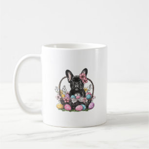 Caneca De Café Camiseta Frenchie Dog Easter Frenchie Dog Eggs Art