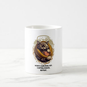 Caneca De Café Camiseta Gato Alimentado por Sarcasmo 3 Horas de