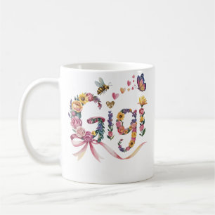 Caneca De Café Camiseta Gigi Vovó – Camiseta de Nome Floral com L