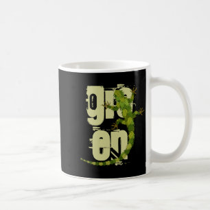 Caneca De Café Camiseta Go Green Iguana