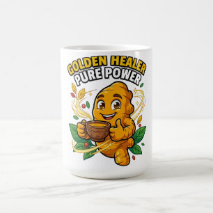 Caneca De Café Camiseta Gráfica da Raiz de Açafrão Pura Poder Gol