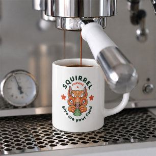 Caneca De Café Camiseta Gráfica de Esquilo Louco Cartoon