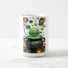 Caneca De Café Camiseta Gráfica do Caldeirão de Desculpas Esmeral