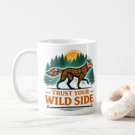 Caneca De Café Camiseta Gráfica do Espírito Animal Raposa Selvage